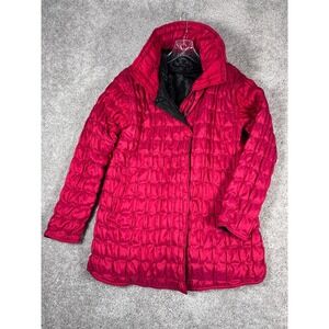 ubu Pack Your Personality Quilted Puffer Coat Magenta Full Zip Hooded Womens S‎